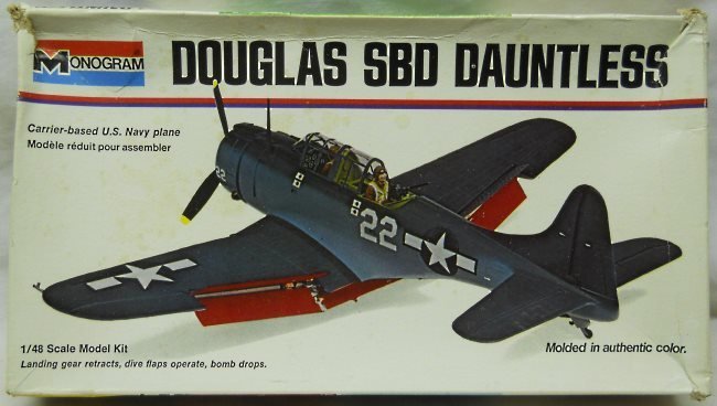 Monogram 1/48 US Navy Douglas SBD Dive Bomber - Plus Micro Scale 48-10 Decals - White Box Issue, 6830 plastic model kit